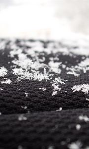 Preview wallpaper snow, surface, flakes, black, white