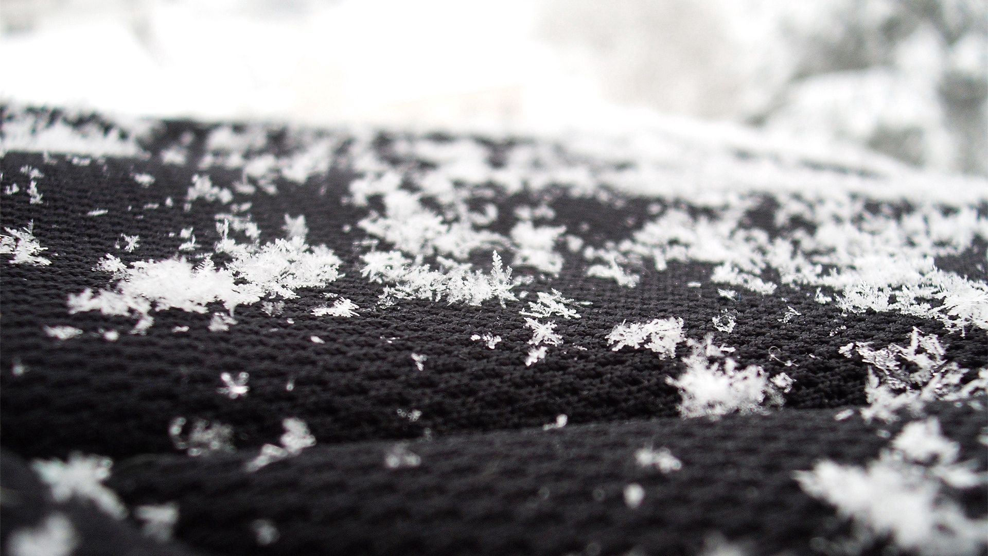 Download wallpaper 1920x1080 snow, surface, flakes, black, white full ...