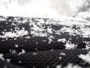 Preview wallpaper snow, surface, flakes, black, white