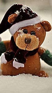Preview wallpaper snow, teddy, teddy bear