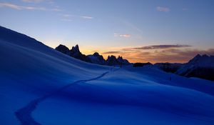 Preview wallpaper snow, trail, mountains, sky