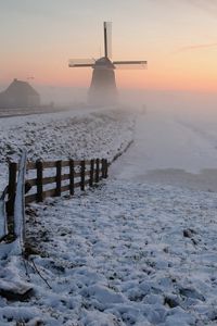 Preview wallpaper snow, windmill, winter