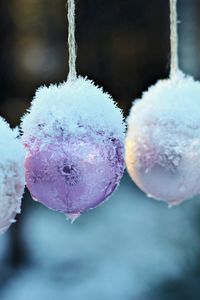 Preview wallpaper snow, winter, balls, christmas, number