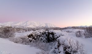 Preview wallpaper snow, winter, mountain, nature, landscape