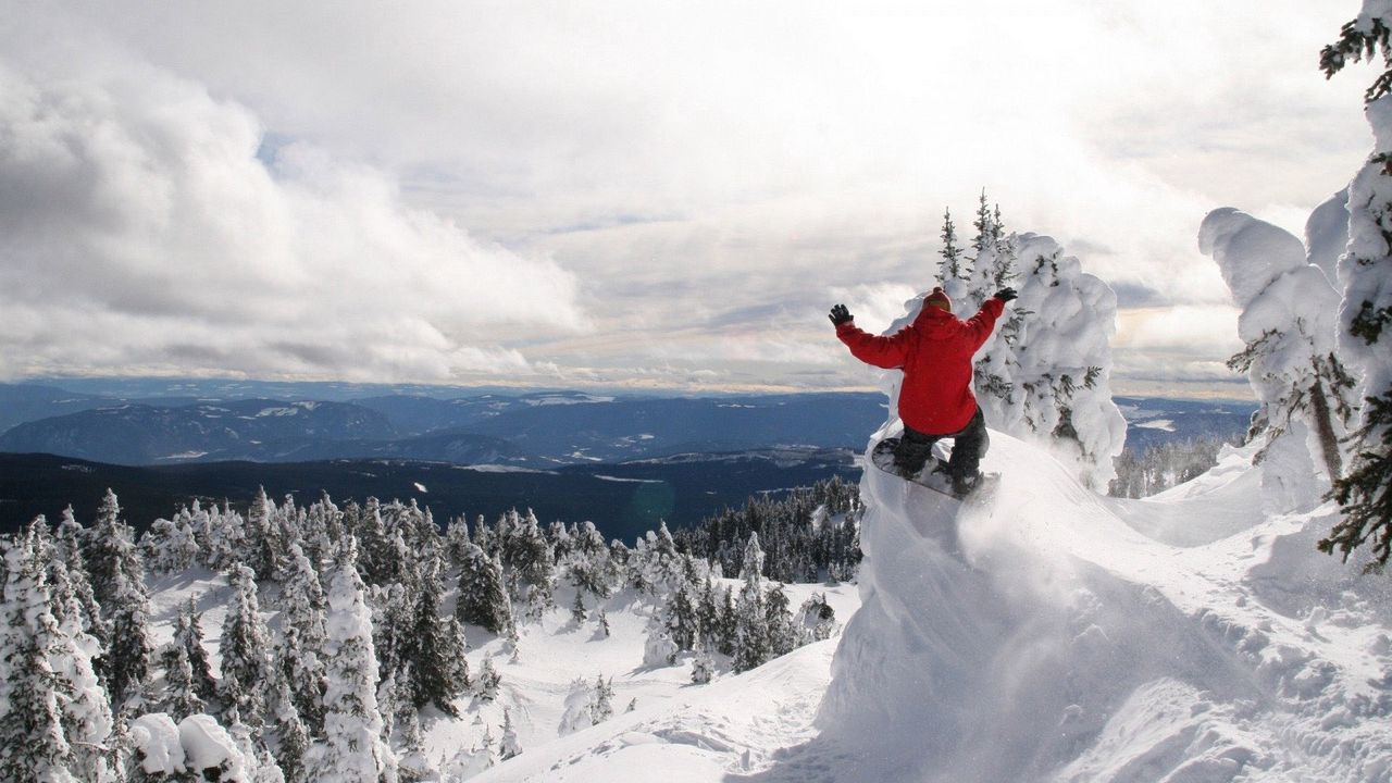 Wallpaper snowboard, extreme, winter, descent