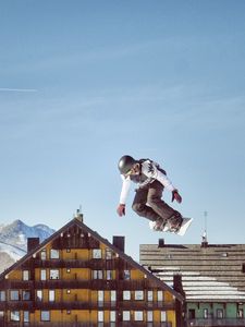 Preview wallpaper snowboarder, jump, trick, extreme