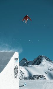 Preview wallpaper snowboarder, snowboard, jump, trick