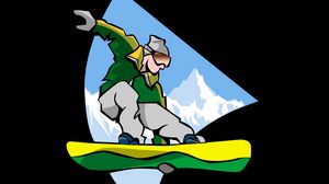Preview wallpaper snowboarder, snowboard, logo, vector