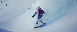 Preview wallpaper snowboarder, snowboard, slope, snow