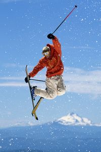 Preview wallpaper snowboarding, jump, snow