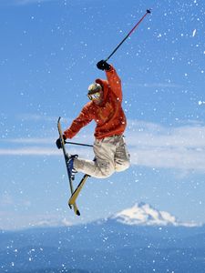 Preview wallpaper snowboarding, jump, snow