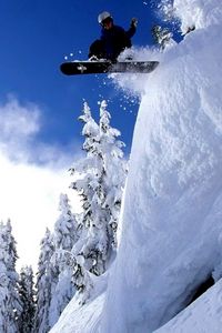 Preview wallpaper snowboarding, sport, snow, jump