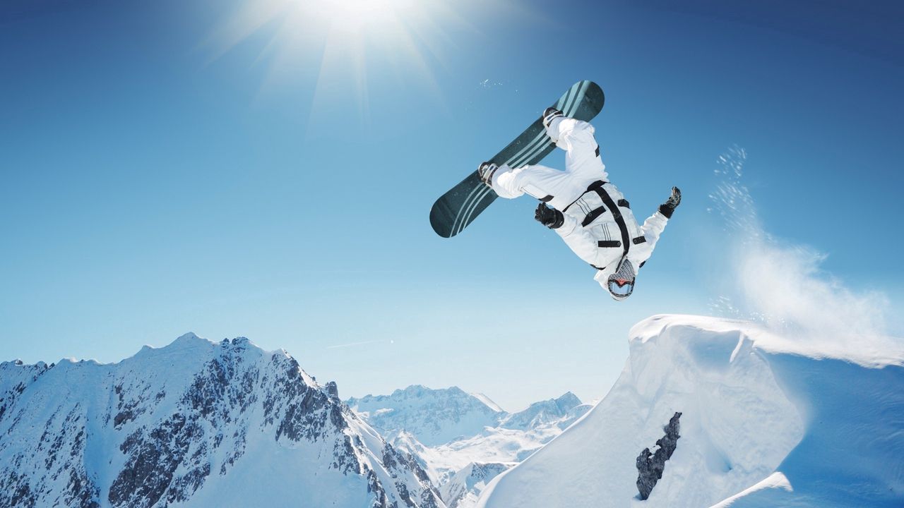 Wallpaper snowboarding, trick, jump, mountain, extreme