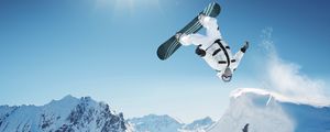 Preview wallpaper snowboarding, trick, jump, mountain, extreme