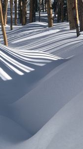 Preview wallpaper snowdrifts, wood, shades