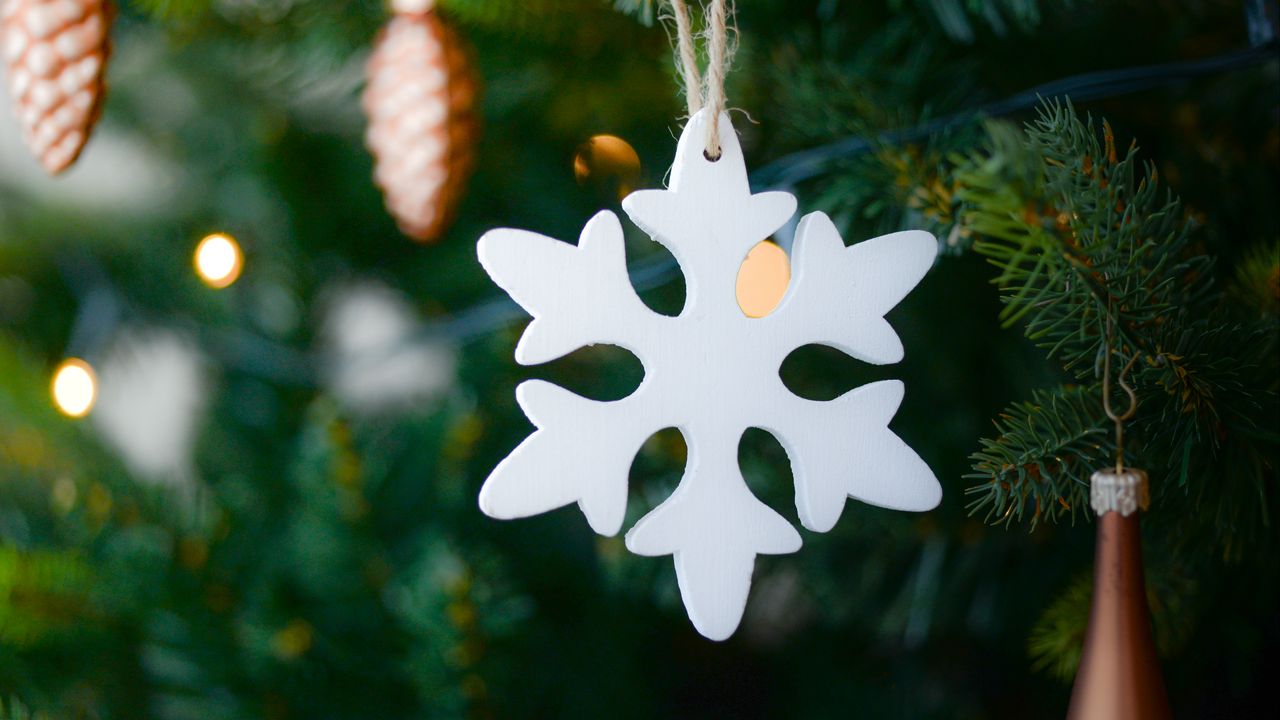 Wallpaper snowflake, christmas tree, decoration