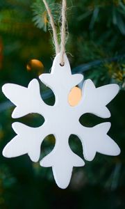 Preview wallpaper snowflake, christmas tree, decoration