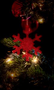 Preview wallpaper snowflake, decoration, garland, tree, new year, christmas