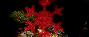 Preview wallpaper snowflake, decoration, garland, tree, new year, christmas