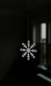 Preview wallpaper snowflake, decoration, white, christmas, new year