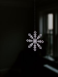 Preview wallpaper snowflake, decoration, white, christmas, new year