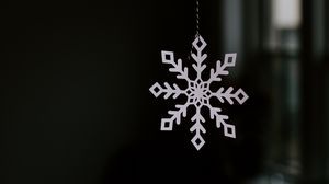 Preview wallpaper snowflake, decoration, white, christmas, new year