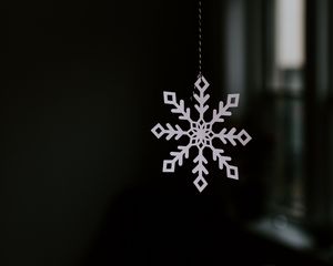 Preview wallpaper snowflake, decoration, white, christmas, new year