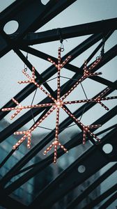 Preview wallpaper snowflake, garland, decoration, decorative, glow