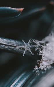 Preview wallpaper snowflake, macro, closeup, winter