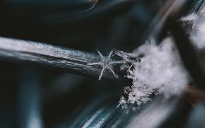 Preview wallpaper snowflake, macro, closeup, winter