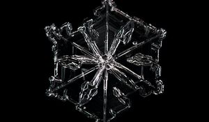 Preview wallpaper snowflake, snow, macro, bw