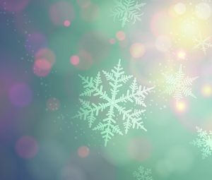 Preview wallpaper snowflakes, background, light, spot