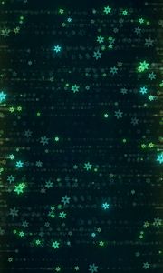 Preview wallpaper snowflakes, glitter, abstraction, green