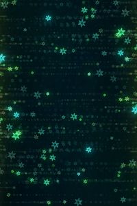 Preview wallpaper snowflakes, glitter, abstraction, green