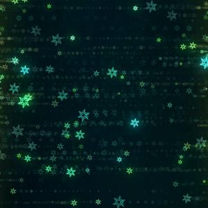 Preview wallpaper snowflakes, glitter, abstraction, green