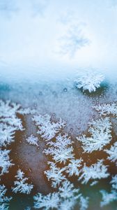 Preview wallpaper snowflakes, ice, macro, glass