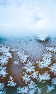 Preview wallpaper snowflakes, ice, macro, glass