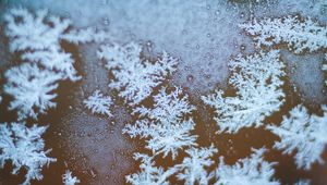 Preview wallpaper snowflakes, ice, macro, glass