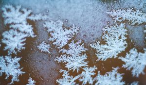 Preview wallpaper snowflakes, ice, macro, glass