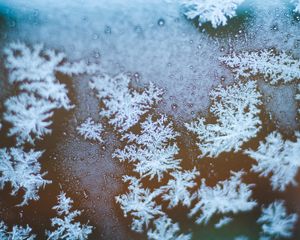 Preview wallpaper snowflakes, ice, macro, glass