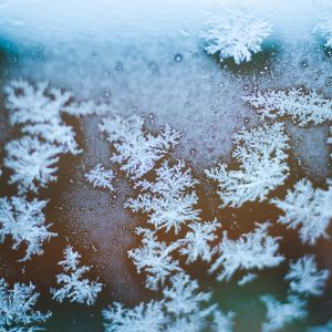 Preview wallpaper snowflakes, ice, macro, glass