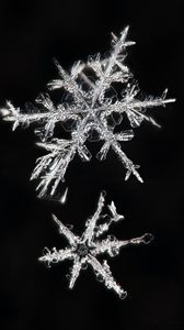 Preview wallpaper snowflakes, macro, ice, pattern, crystal