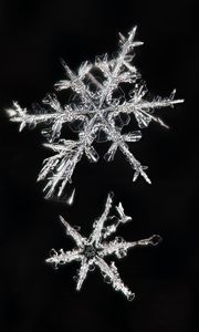 Preview wallpaper snowflakes, macro, ice, pattern, crystal