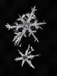 Preview wallpaper snowflakes, macro, ice, pattern, crystal