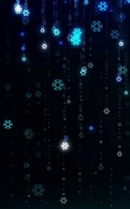 Preview wallpaper snowflakes, pattern, digital, drop, glowing, festive