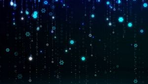 Preview wallpaper snowflakes, pattern, digital, drop, glowing, festive