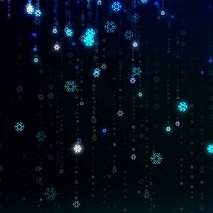 Preview wallpaper snowflakes, pattern, digital, drop, glowing, festive