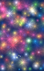 Preview wallpaper snowflakes, patterns, shine, abstraction, multicolored