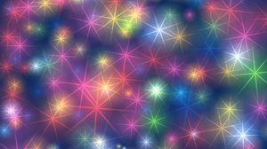 Preview wallpaper snowflakes, patterns, shine, abstraction, multicolored