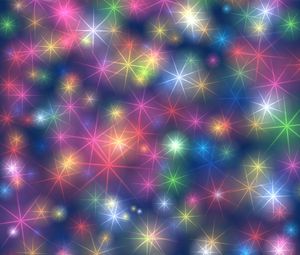 Preview wallpaper snowflakes, patterns, shine, abstraction, multicolored